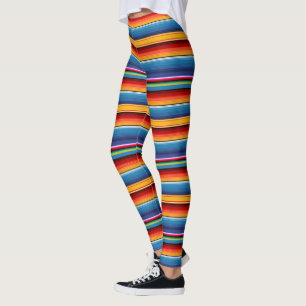 Legging Mexicano vermelho Dourado azul Sarape