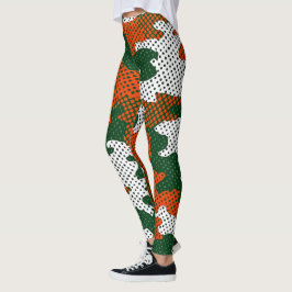 Legging Miami Storm green & Orange Camo Printed