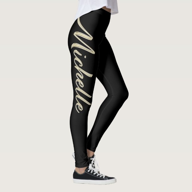 Legging Michelle white gold Handwriting Hose (Direita)