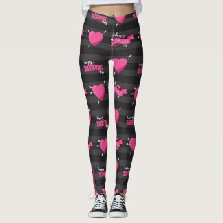 Legging Midnight No-mance: Meias-Listradas de Coração e Fi