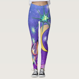Legging Mikitiez aquarius galáxia verão brilhando cerveja