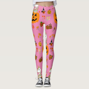 Legging Mikitiez halloween unicorn assustou outono