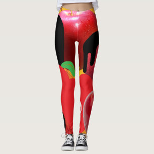 Legging Mikitiez red skull, tóxica para a maçã vegan, verã