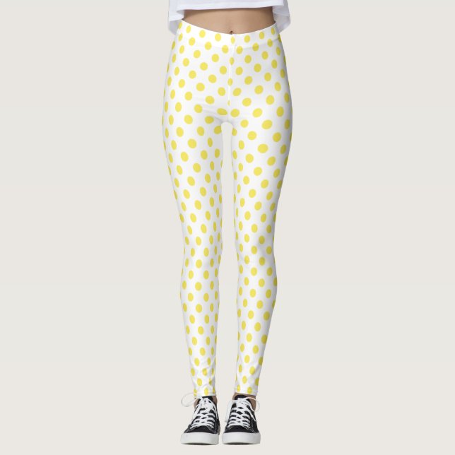 Legging Milhar Círculos Bolinhas Amarelos (Frente)