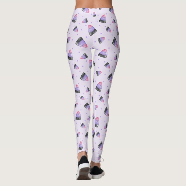 Legging Milho de Cães de Halloween Roxo (Verso)