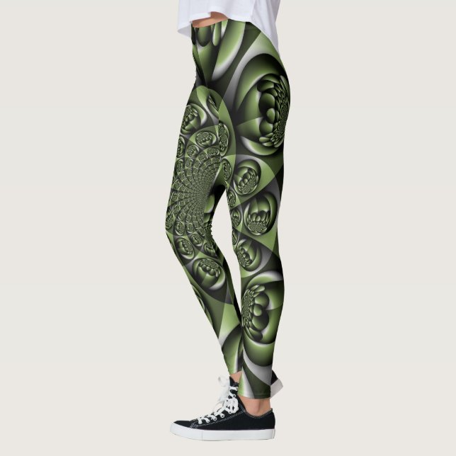 Legging Miniesferas de Floresta Verde Branca (Esquerda)