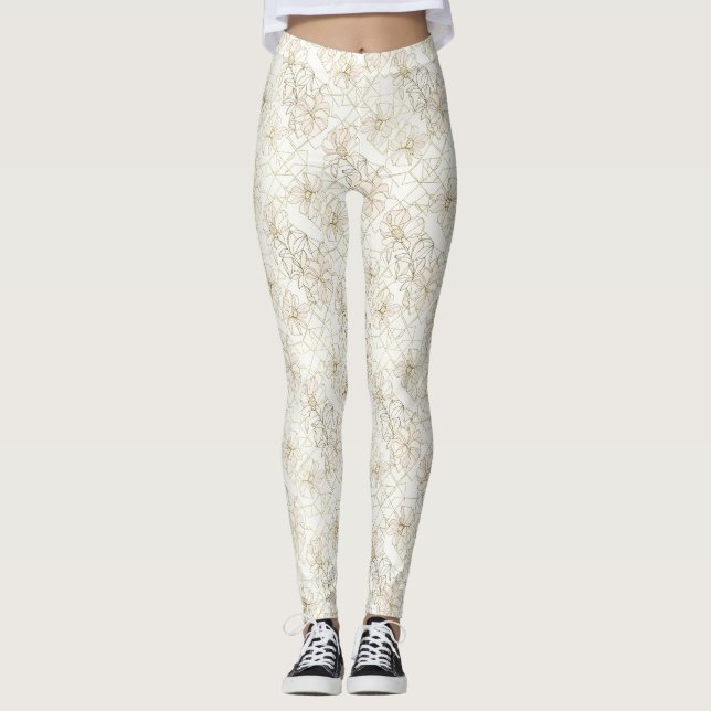 Legging Minimal Botanical Line Art Pattern (1) (Frente)