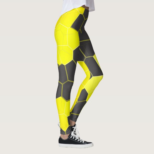 Legging Mínimalismo Abstrato Art Amarelo Cinzas Células Br (Direita)