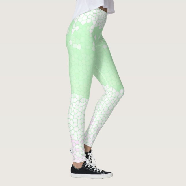 Legging Minimalismo Abstrato Art Pale Turquesa Verde Rosa (Direita)