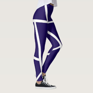 Legging Minimalismo branco azul-abstrato Art escuro