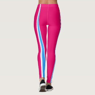 Legging Minimalismo branco azul cor-de-rosa abstrato