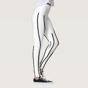 Legging Minimalismo das Linhas Brancas Negras de abstrato