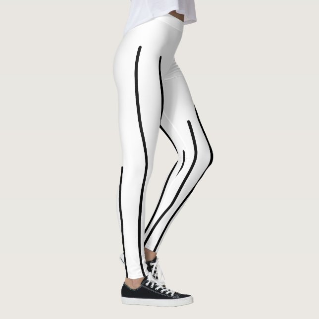 Legging Minimalismo das Linhas Brancas Negras de abstrato (Direita)