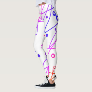 Legging Minimalismo dos círculos brancos roxos de abstrato