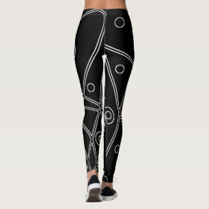 Legging Minimalismo dos Círculos Pretos abstrato