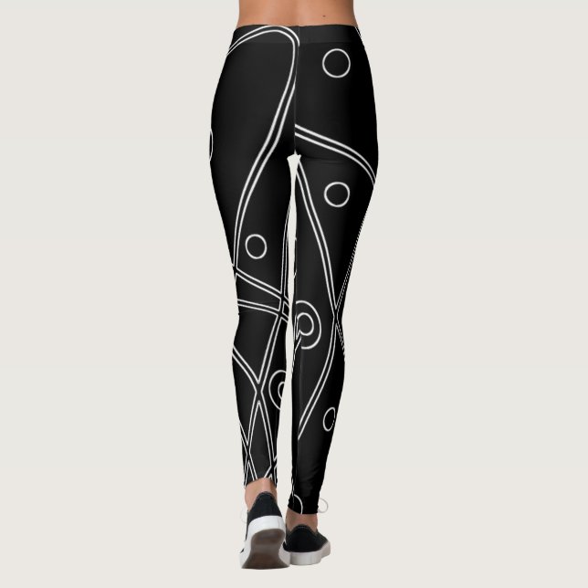 Legging Minimalismo dos Círculos Pretos abstrato (Verso)