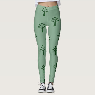 Legging Minimalist Green Trees 