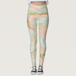 Legging Mint, Coral e Oliva de Padrão de Mato de Mato de M