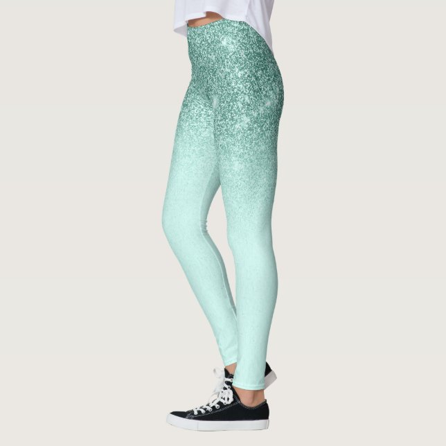 Legging Mint Green Glam Glitter Sparkle Trendy (Esquerda)