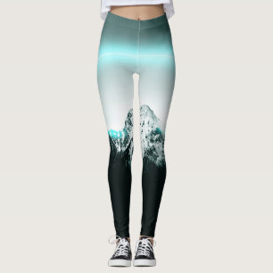 Legging Misteriosa luz azul-neon da montanha nevada