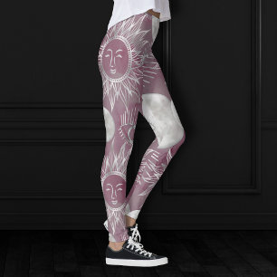 Legging Mística Solar   Luas-lua-cor-de-rosa Estrelas Verm
