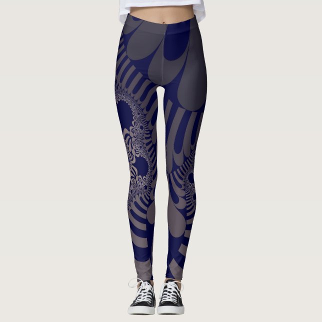 Legging Mod azul e prateado (Frente)