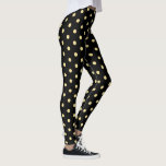Legging Moda Chic do Padrão de Bolinhas Douradas Retro Pre<br><div class="desc">Costume, retrô, legal, fofo, chic, na moda, moda, respirável, cosida à mão, bolinhas de ouro falsas em padrão negro... as mulheres, o tempo de viagem de cheio praticam esporte ioga ginástica correndo calças de leggings, que se estica para ajustado seu corpo, abraços em todos os lugares certos, salta de volta...</div>
