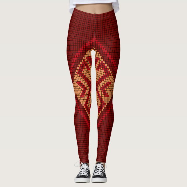 Legging Moda clássica de tendência colorida geométrica de  (Frente)