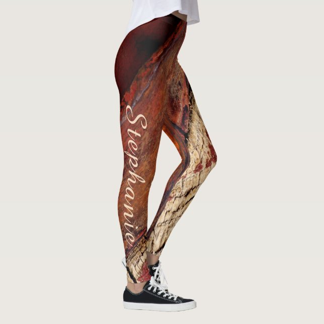 Legging Moda de Abstrato vermelho-russo/Leggings de ioga (Direita)