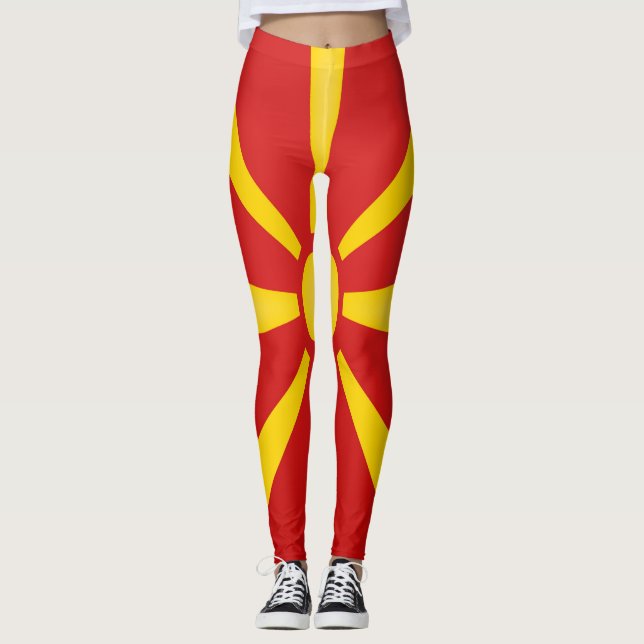 Legging Moda de bandeira da Macedônia Legal (Frente)