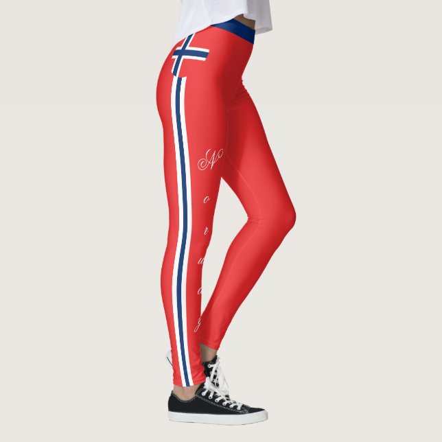 Legging Moda de bandeira da Noruega e da Noruega, adeptos  (Direita)