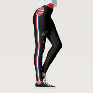 Legging Moda de bandeira da Noruega e da Noruega, adeptos