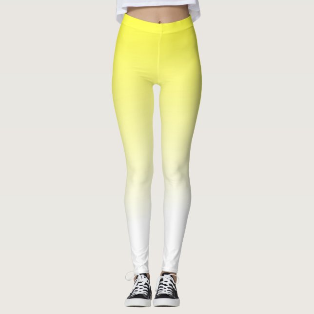 Legging Moda de Ombre Amarelo Brilhante (Frente)