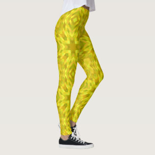 Legging Moda de Padrão Amarelo