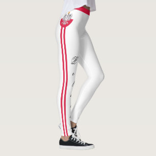 Legging Moda de Polônia e bandeira polonesa, fãs de viag