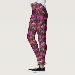 Legging Moda Fitness Rosa Lírios Calla Presentes Florais P
