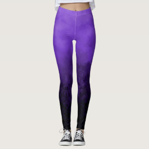 Legging Moda Glamour Damasco Fumê Roxo Nublado