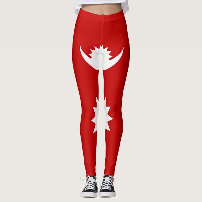 Legging Moda legal da bandeira do Nepal (Frente)