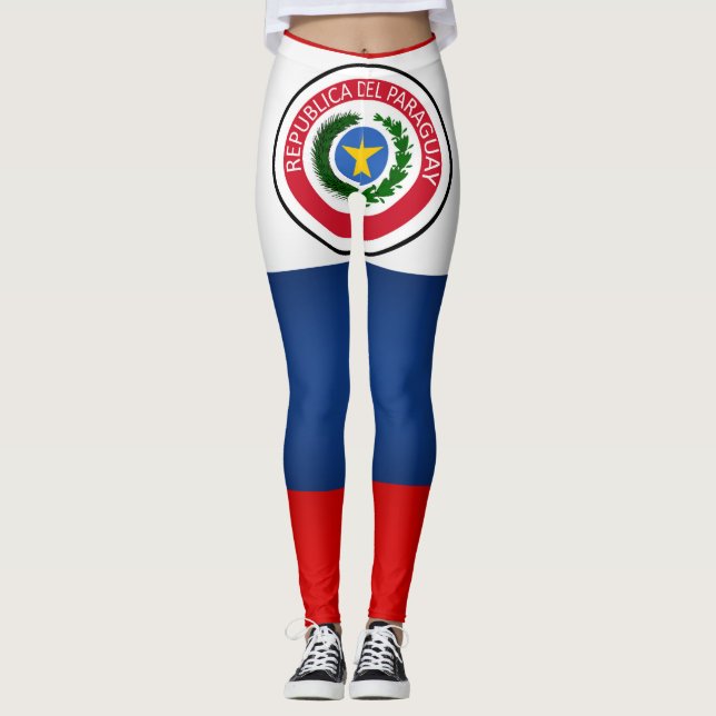 Legging Moda Legal da Bandeira do Paraguai (Frente)