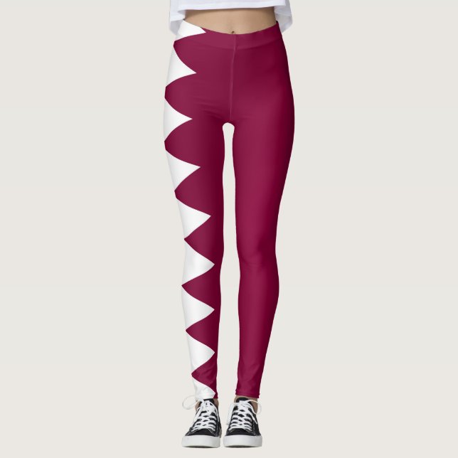 Legging Moda legal da bandeira do Qatar (Frente)