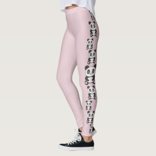 Legging Moda Original Cartoon Engraçado Panda de Bordado C