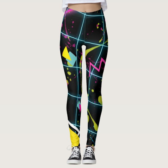 Legging Moda Retro Vintage Grunge dos Anos 80 (Frente)