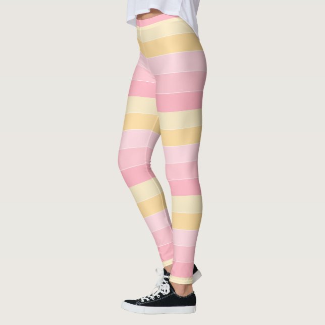 Legging Modelo de tendência das cores brancas amarelas cor (Esquerda)