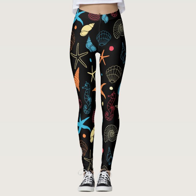 Legging Modelo personalizado de cavalo de mar moderno, pei (Frente)