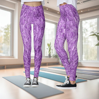 Legging Modern, chic design in purple with glitter effect