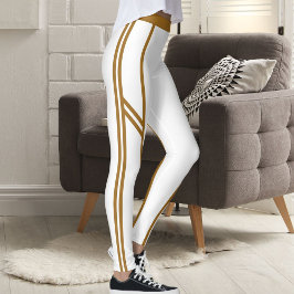 Legging Modern Cute Elegant Sports Women Classic Stripes 