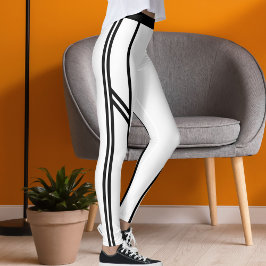 Legging Modern Cute Elegant Sports Women Classic Stripes 