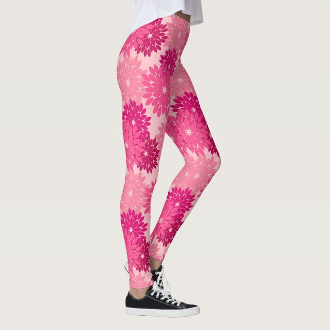 Legging Modern Floral Kimono Impressão, cor-de-rosa (Direita)