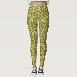 Legging Modern Floral Pattern: White Umbel Flowers
