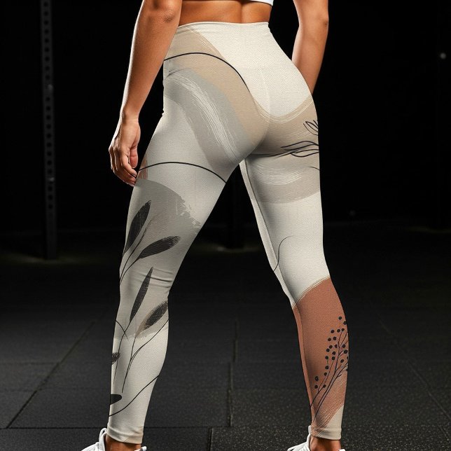 Legging Modern Minimalist Organic Abstract Shapes Pattern (Criador carregado)
